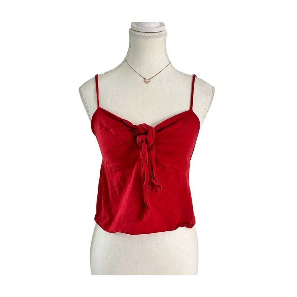 Vintage California Baby Doll Red Cami With Front Tie Up Size XS